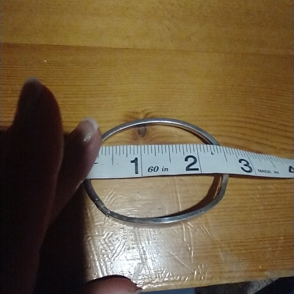 Vintage Alpaca Mexico Bangle Bracelet Flower Pink Enamel Mother Of… - Picture 8 of 16